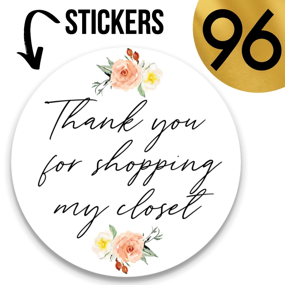 96 Posh Packaging Sticker Labels 2" Round Poshmark